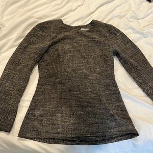 h&m tweed-like zip up shirt